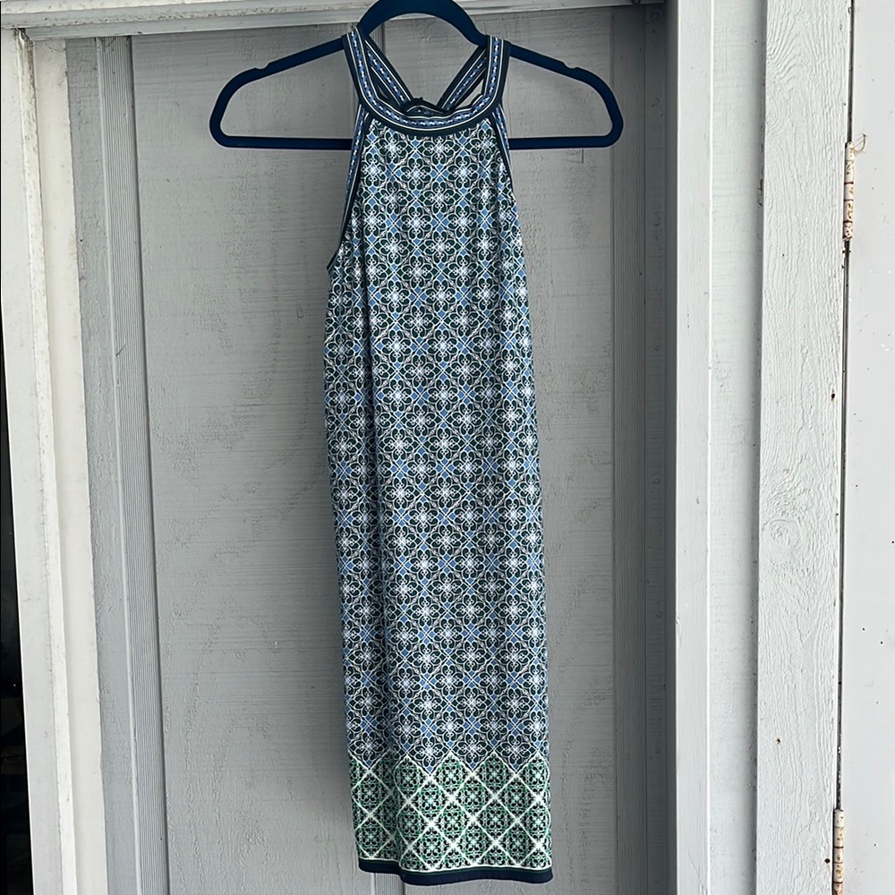 Max Studio Blue and‎ Green Patterned Dress
